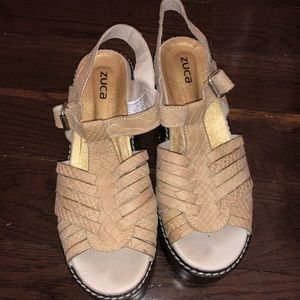 Tall platform flat sandals